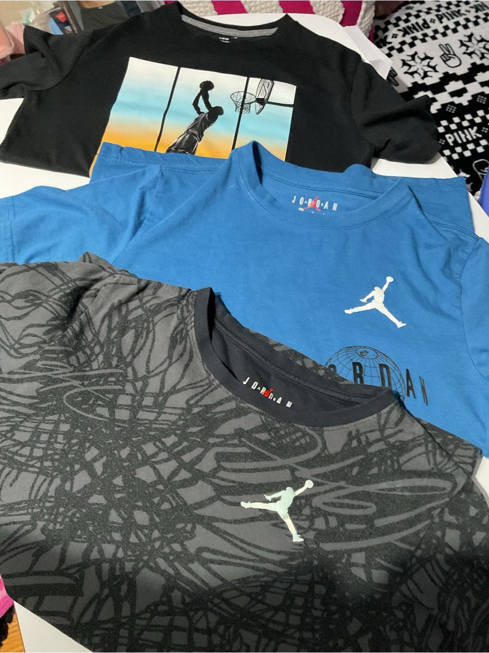 Jordan Short-Sleeve Crewneck Tee Pack — Black, Blue, Gray